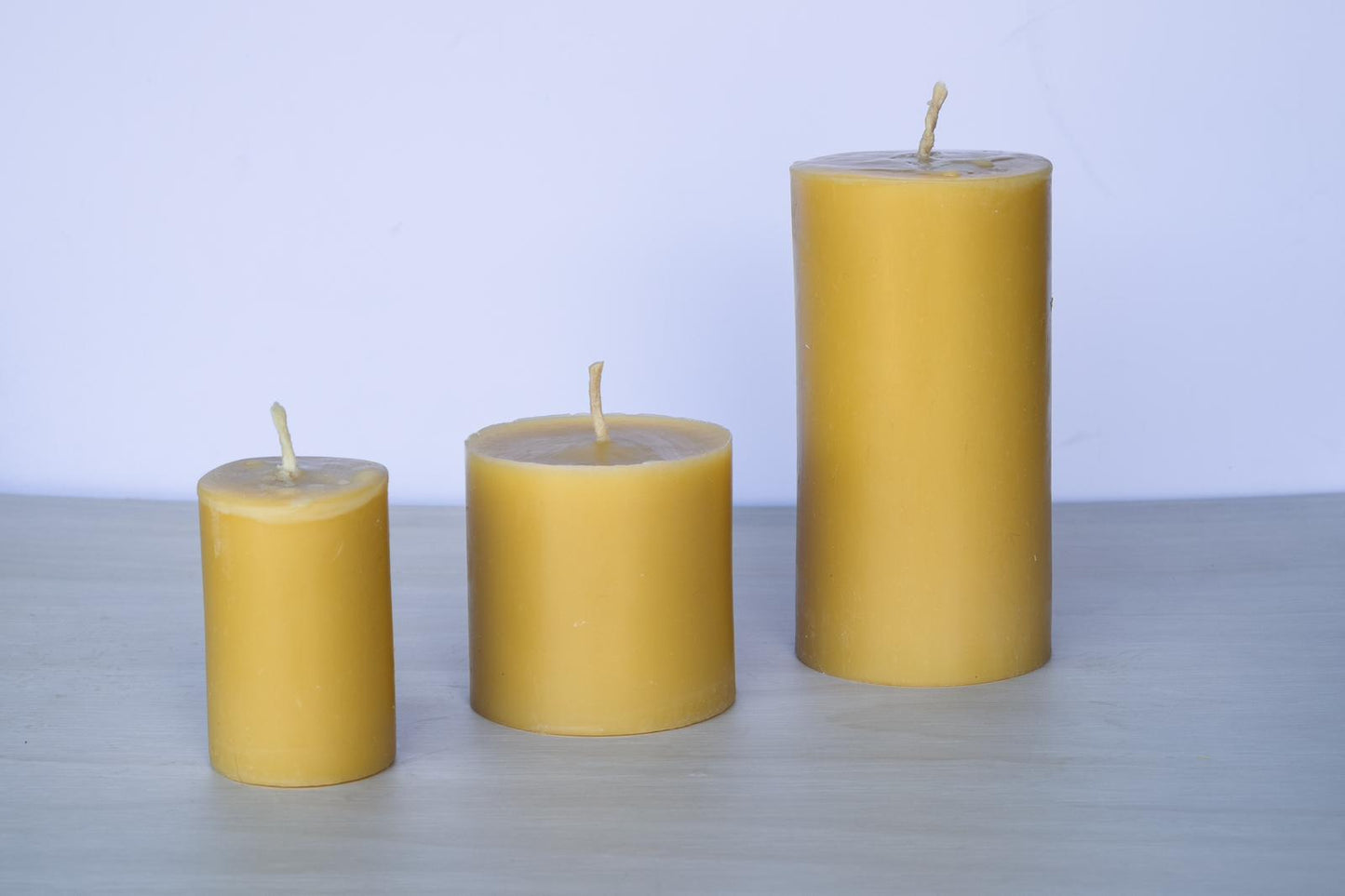 Beeswax Pillar candle -Amber and Musk