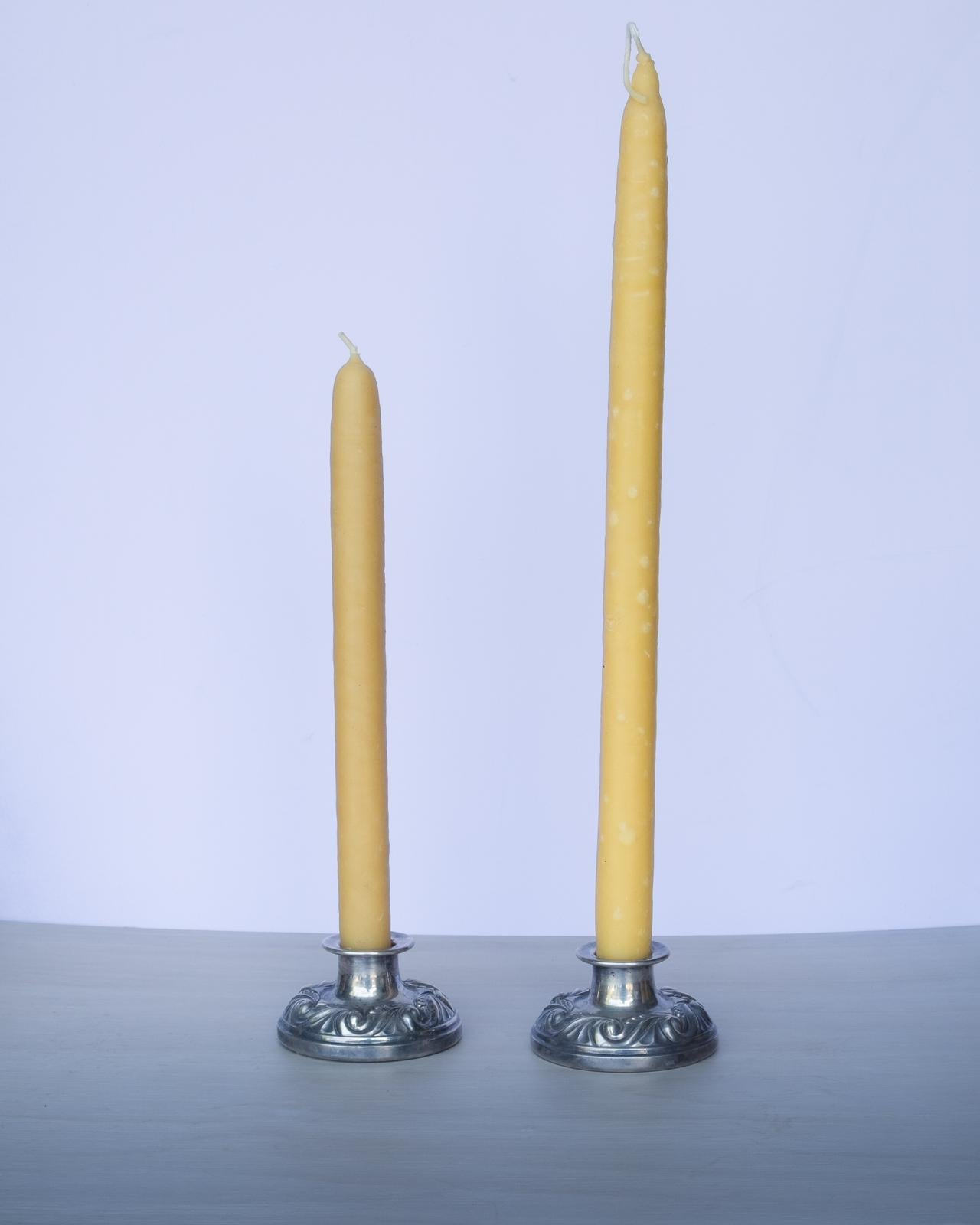 Pure Beeswax Rolled Taper Candles - Unscented