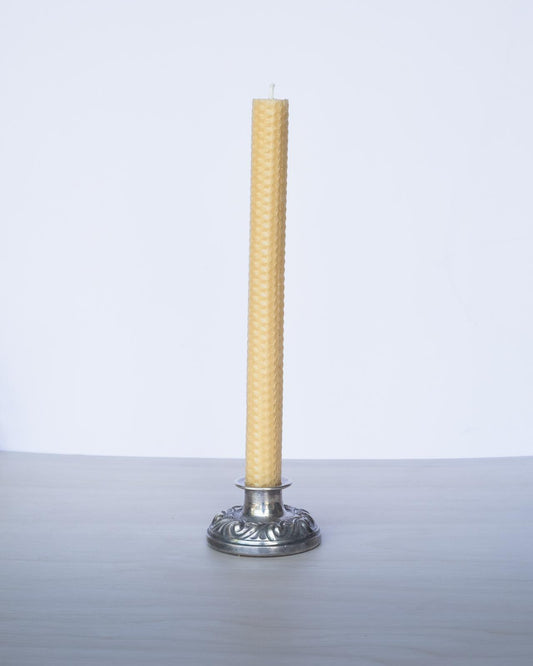 Pure Beeswax Rolled Taper Candles - Unscented