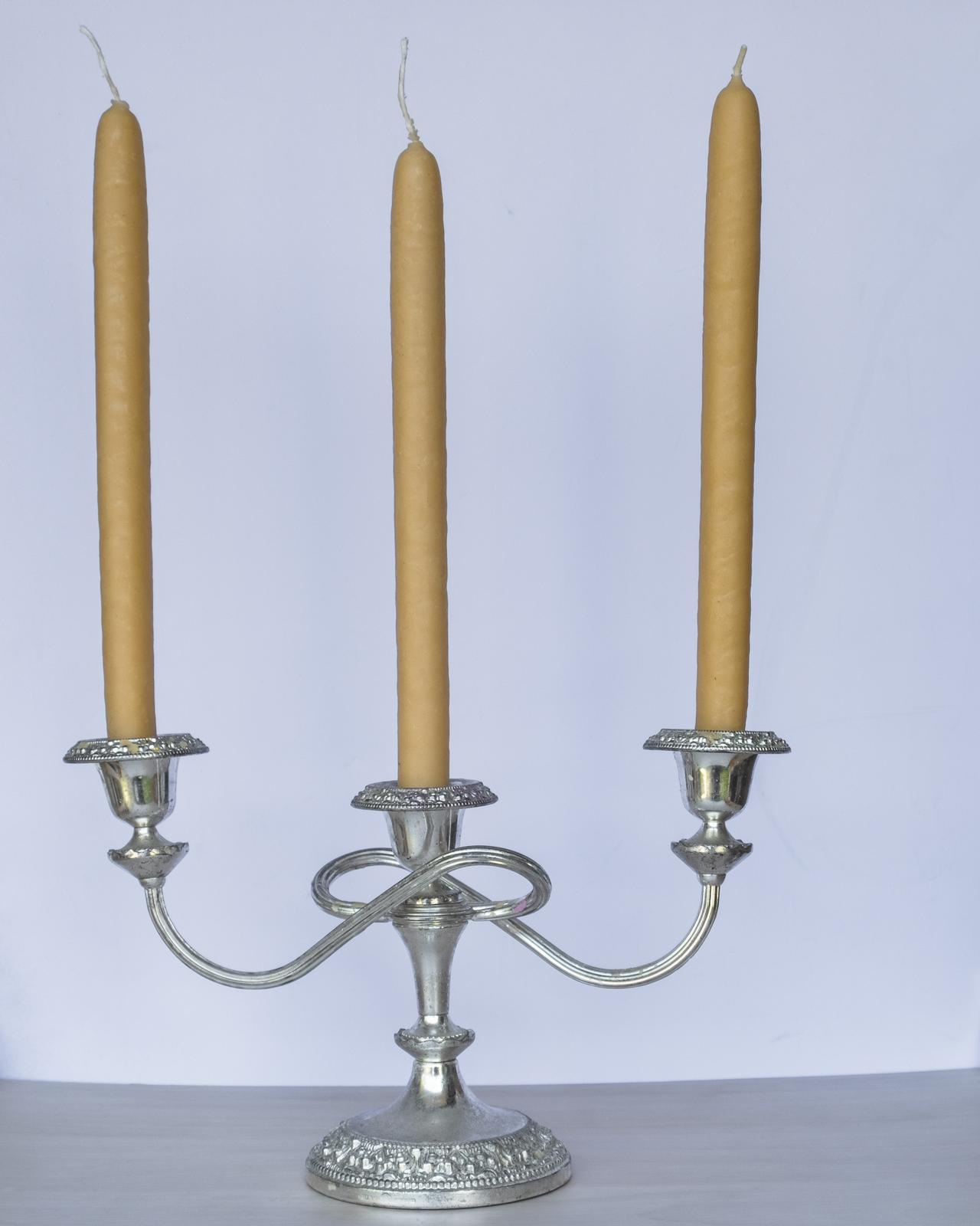 Pure Beeswax Candlelit Dinner Taper Candles (Pair)